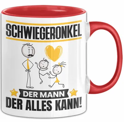 Produktbild von Schwiegeronkel Tasse Geschenk für Schwiegeronkel Der Mann Der Alles Kann Geschenkidee zum Geburtstag (Rot)