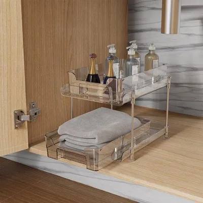 Produktbild von Küchen- und Badezimmer-Organizer, transparent, für Küchen, Badezimmer, Wannenblenden, Esszimmer