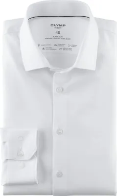 Produktbild von Olymp Hemd extra slim fit weiß einfarbig Baumwolle