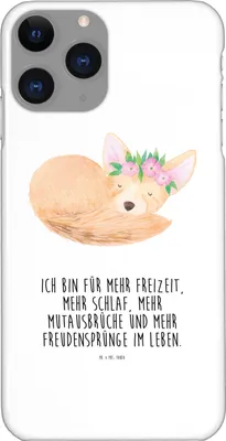 Produktbild von Mr. & Mrs. Panda Iphone 11 Pro Handyhülle Wüstenfuchs Blumen - Weiß - Geschenk, Afrika, Handy Case, Wüste, Blumenkranz, Glücklich, Premium Kunststoff