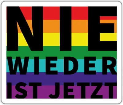 Produktbild von Spreadshirt Nie Wieder Ist Jetzt Regenbogen Sticker Aufkleber, 10 x 10 cm, Mattweiß
