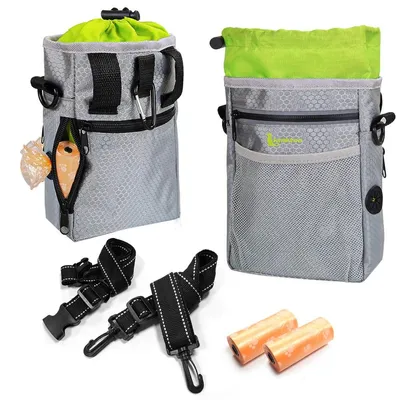 Immagine prodotto di Borsa per snack per cani con portaraccolta per i bisognini e tracolla
