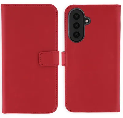 Productafbeelding van Selencia Echt Leren Bookcase voor de Samsung Galaxy A57 (5G) - Rood