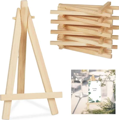 Productafbeelding van Mini houten standaardjes, set van 10 stuks