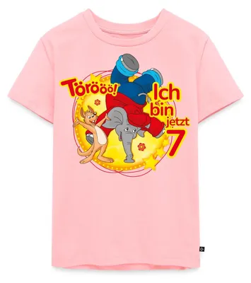 Produktbild von Spreadshirt Benjamin Blümchen Ich Bin Jetzt 7 Kinder Premium T-Shirt, 110/116 (4 Jahre), Rosa