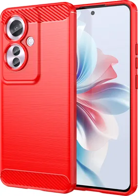 Produktbild von Hülle für Oppo Reno11 F Carbon-Faser Weich TPU Silikon Stoßfest Handyhülle Rot