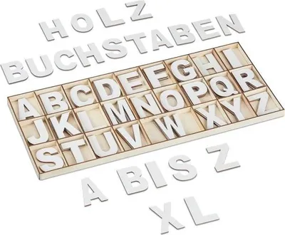Immagine prodotto di Set di lettere XL in legno 104 pezzi
