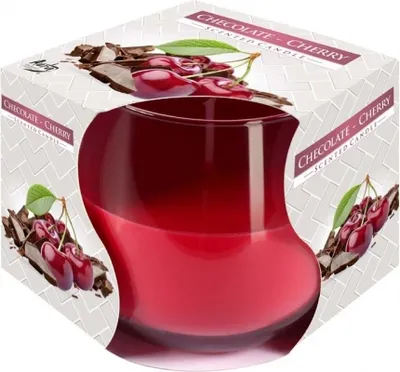 Zdjęcie produktu dla Bispol Świeca zapachowa w szkle Czekolada i Wiśnia, 130 g