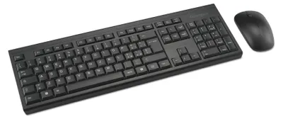 Zdjęcie produktu dla Bezprzewodowy zestaw biurowy, kompatybilny z systemami Windows i MacOS, pełnowymiarowa klawiatura QWERTY