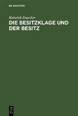 Produktbild von Die Besitzklage und der Besitz