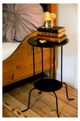 Produktbild von Robuster Beistelltisch Cocktailtisch Nachttisch SCHWARZ