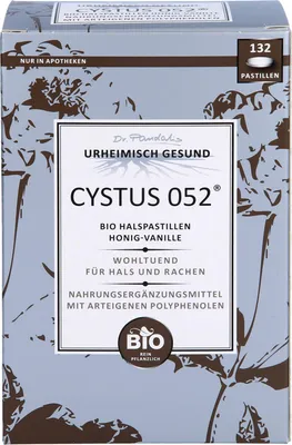 Zdjęcie produktu dla Dr Pandalis CYSTUS 052 Organiczne pastylki do gardła miód-wanilia, 132 pastylki