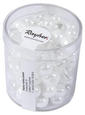 Bastelzubehör, weiße Glasperlen, Dose 55 g