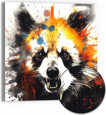 Produktbild von DEQOART Hybrid Leinwand Bild 30x30 cm 'Wilder Fuchsgeist' Wandbild Glas flach modern