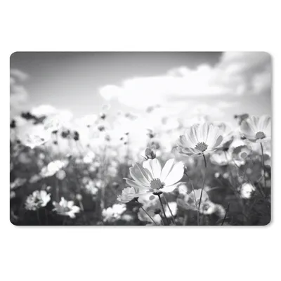 Produktbild von MuchoWow® Mauspad Mousepad Blumen - Wiese - Lila - Gras - Weiß - Wolken - Blau 27x18 cm - Mousepads - Maus Mat - Pad - Mausunterlage - Büroartikel - Desk Matten