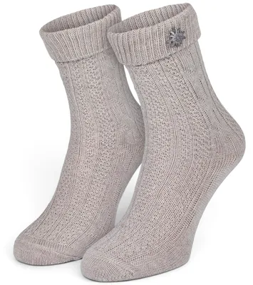 Produktbild von Black Snake Trachtensocken 1 Paar Edelweiß-Pin Zopfmuster Wiesn - 43/46 - Beige