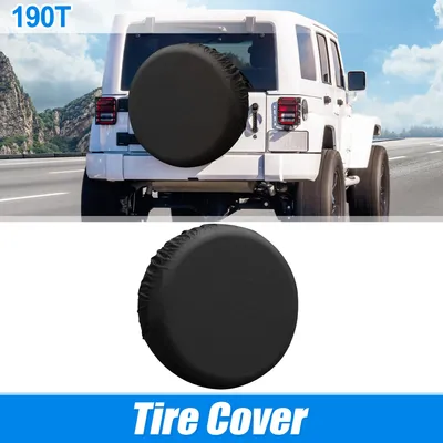 Image de Housse De Pneu De Rechange En Polyester 190T Pour Camion Remorque 14 Pouces Noir