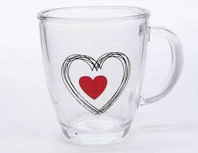 Produktbild von Glas Kaffeebecher Kaffeeglas Teeglas mit Herz