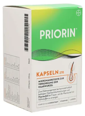 Immagine prodotto di Priorin capsule per i disturbi ormonali ereditari della crescita dei capelli e la perdita di capelli nelle donne, 270 capsule