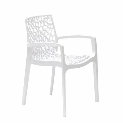 Produktbild von Gartenstuhl mit Armlehnen Stapelbare Gruvyer Arm Grand Soleil Professionell - Weiß
