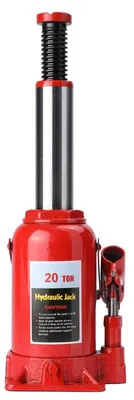 Produktbild von Hydraulischer Flaschenheber - Wagenheber - 20 t Tragkraft - Geschweißte Stahlkonstruktion - Tragbar mit Pumphebel - Für Auto-Reparatur & Hausheben