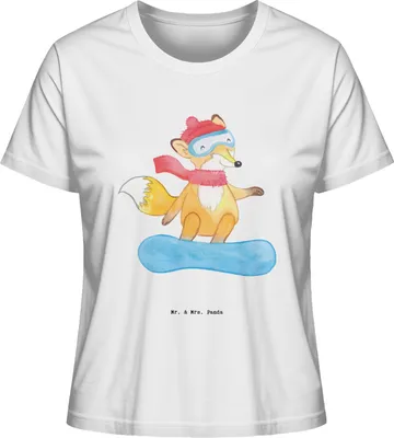 Produktbild von Mr. & Mrs. Panda Shirt Damen Hase Snowboarden Größe XL - Weiß - Geschenk, Snowboard, Snowboardschule, Jersey, Mit Print, Wintersport, T-Shirt, Winterurlaub, Kurzarm