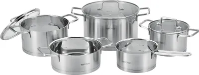 Produktbild von ProfiCook PC-KTS 1225 Induktions-Kochtopfset mit Deckel, Topfset 8 teilig, für Induktion, Elektroherd, Keramik, Halogen und Gas-Herd, Edelstahl