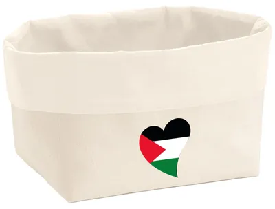 Produktbild von Huuraa Organizer Palästina Flagge Herz 3 Liter Medium Canvas Baumwolle Utensilo Geschenkidee