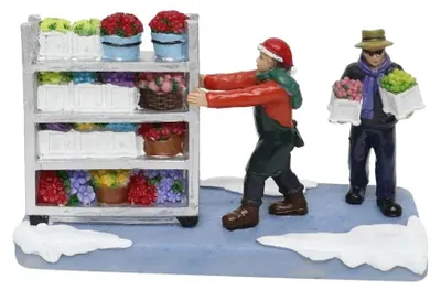 Productafbeelding van Florists with Flower Cart Polyresin 14cm Santaville