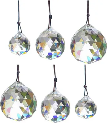 Produktbild von 6 Stück Sonnenfänger Kristallkristalle zum Aufhängen 20/30/40 mm Fensterdekoration Regenbogen Prisma Fenster Ornament Handwerk