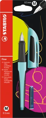 Produktbild von Füller - STABILO Flow SPORTY in hellblau/schwarz - Einzelstift - inklusive Patrone