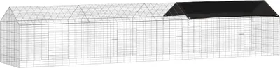 Image de vidaXL Cage à lapins Argent 400 x 78 x 78 cm Acier galvanisé