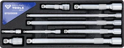 Produktbild von Brilliant Tools Kippverlängerungs-Satz 1/4 + 3/8 + 1/2, 9-tlg.