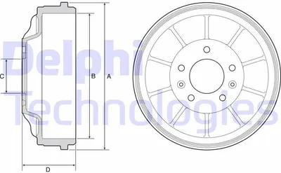Produktbild von 2x DELPHI Bremstrommel BF562 für FIAT Scudo (270_ 272_)