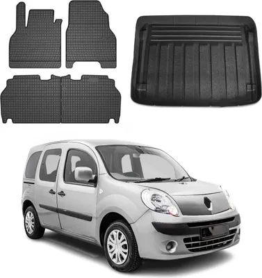 Zdjęcie produktu dla Zestaw dywaników podłogowych i wykładziny bagażnika do Renault Kangoo Expression 2008-2010 guma 5x