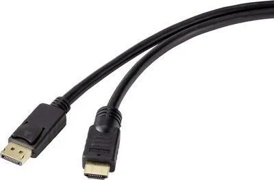 Produktbild von Renkforce DisplayPort / HDMI Adapterkabel DisplayPort Stecker, HDMI-A Stecker 15.00 m Schwarz RF-4581872 DisplayPort-Ka