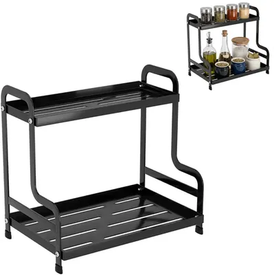 Kaffee-Organizer 2 Ebenen, schwarz, 32,5x22x30,5 cm, Metall