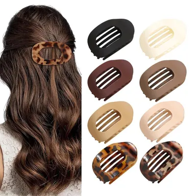 Produktbild von 8-teiliges Set aus Haarspangen, flachen ovalen Haarnadeln, robusten Entenschnabelspangen für Hochsteckfrisuren, schlichten und dezenten Haaraccessoires für Damen