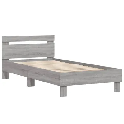 Obrázok produktu pre Posteľný rám s čelom sivý sonoma 100x200 cm kompozitné drevo