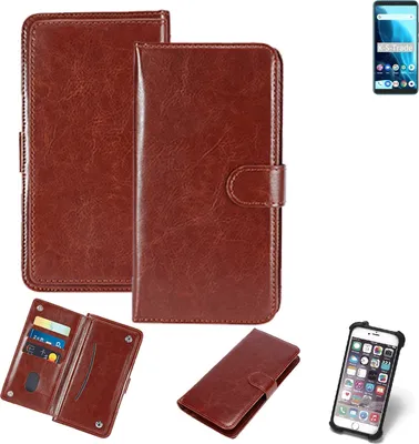 Produktbild von K-S-Trade 360° Hülle kompatibel mit Cubot Note 9 braun Kunstleder Case BookCase WalletCase Kunstlederederhülle Handyhülle, Rundumschutz Bumper