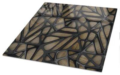 Produktbild von Bedruckte Glas Tischplatte 100x50 cm – Glas Tischplatte Küche – Tischplatte aus Sicherheitsglas – Glasplatte für Küchentisch – Moderne Tischplatte Glas – Dekorative Glastischplatte – Pflegeleichte Tischplatte Küche – Abstraktion aus Holz