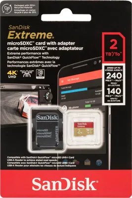 Obrázek produktu pro SanDisk Extreme microSDXC 2TB+SD Adapt 240MB/s (SDSQXAV-2T00-GN6MA)