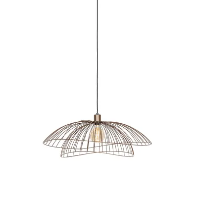 Produktbild von QAZQA - Design Design-Hängelampe I Pendellampe I Pendelleuchte Bronze 45 cm - Pua I Wohnzimmer I Schlafzimmer - Stahl Rund - LED geeignet E27