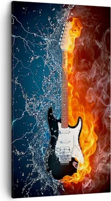 Produktbild von Bild auf Leinwand - Leinwandbild - Gitarre Instrument Musik - 45x80cm - Wand Bild - Wanddeko - Leinwanddruck - Bilder - Kunstdruck - Wanddekoration - Leinwand bilder - Wandkunst - PA45x80-0215