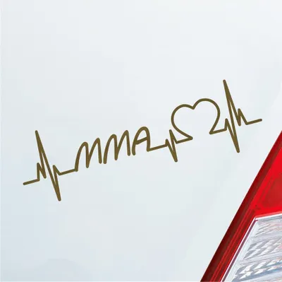 Produktbild von Auto Aufkleber MMA Herzschlag Kampfsport Wettkampf Sport Liebe 19x6 cm Gold Sticker Heckscheibenaufkleber