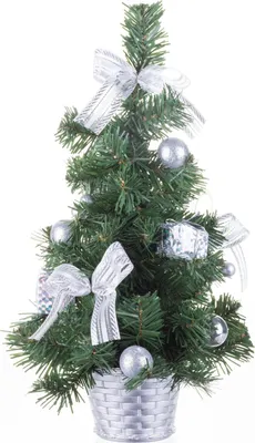 Produktbild von Baum MagicHome Weihnachten, verziert, silber, Schleife, 40 cm