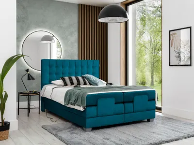 Produktbild von Elektrisch verstellbares Bett 160x200 ZONA - blau + GRATIS Matratzenauflage