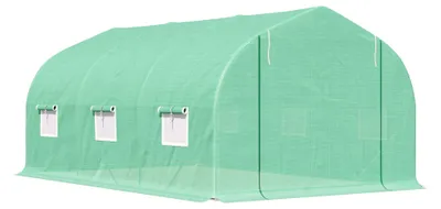 Produktbild von Foliengewächshaus 450 x 300 x 205 cm – Treibhaus, Stahlrahmen, Grün