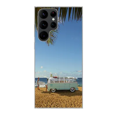 Produktbild von MuchoWow® Handyhülle Schutzhülle Hülle für Samsung Galaxy S22 Ultra Strand - Bus - Surfen Silikon Softcase Handy Hülle - Abbildung