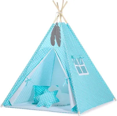 Immagine prodotto di Tenda Tipi per bambini - Tenda da gioco - Leggera e lavabile, con piume decorative